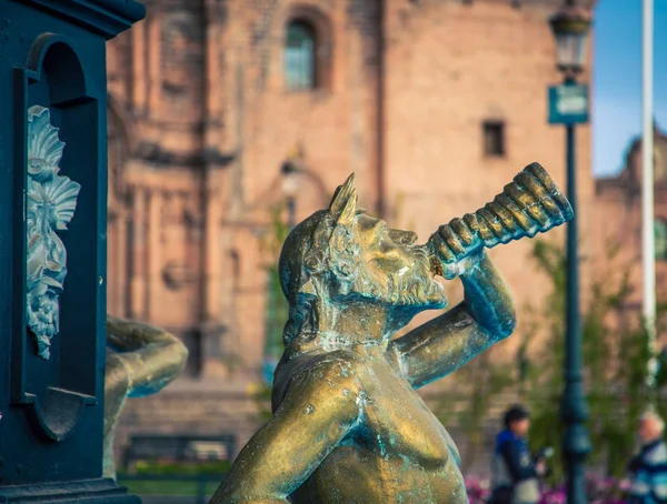 Fuente Soplador Cuerno Macho Cusco Perú —  Fotos de Stock