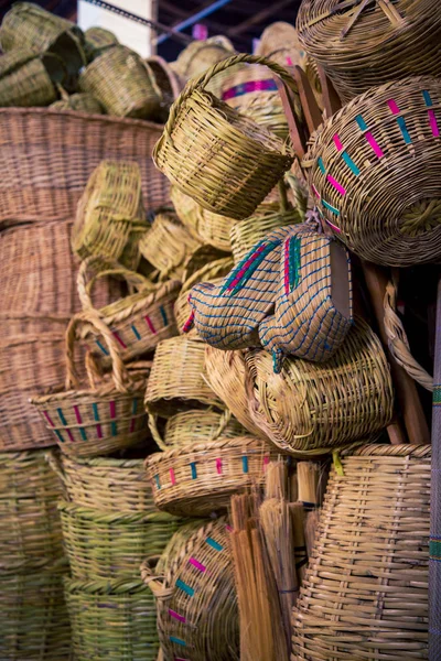 Rieten Manden Markt Peru — Stockfoto