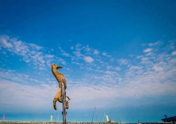 Estatua Caballo Mar Madera —  Fotos de Stock
