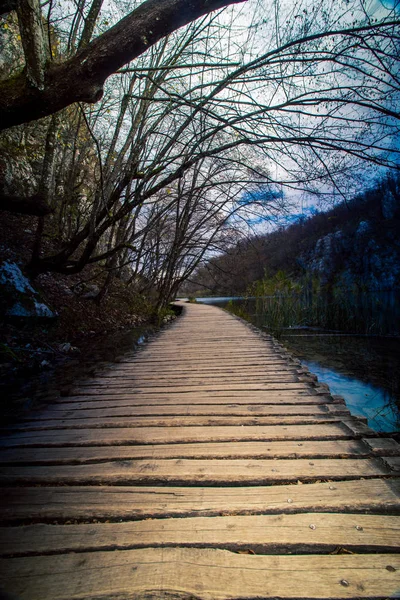 Promenade Bij Plitvicemeren Kroatië — Stockfoto