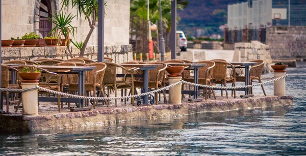 Outdoor Cafe Perast Montenegro — Stock Photo, Image