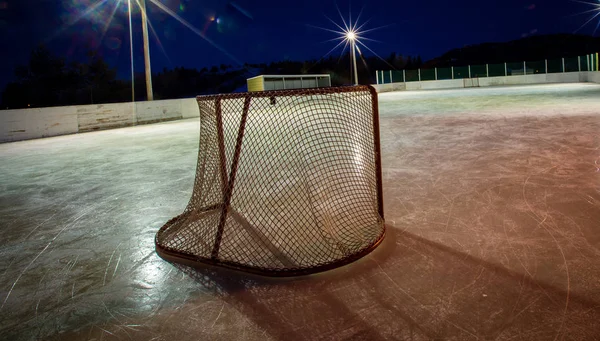 Hockey Net Outdoor Rink — Stock Photo, Image