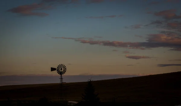 Steel Windmill Sunset Palouse — Stock Photo, Image