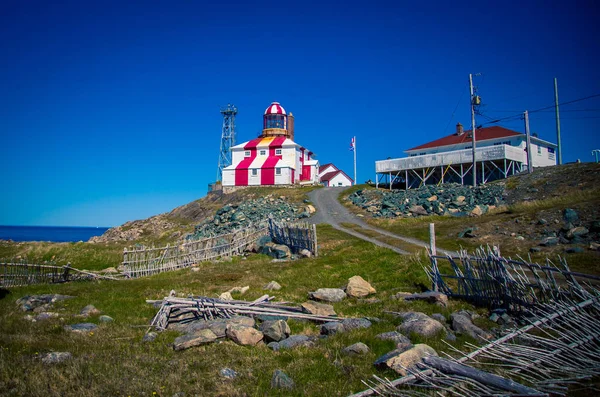 Rode Witte Vuurtoren Bonavista Newfoundland — Stockfoto