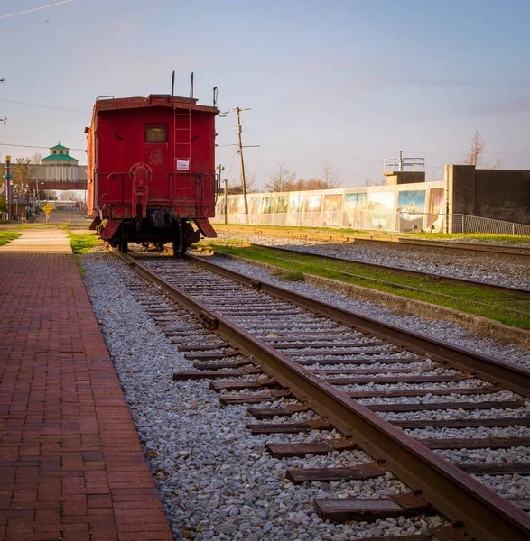 Caboose Kolejích — Stock fotografie