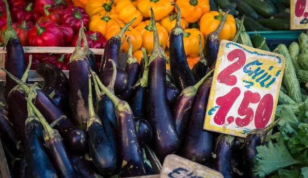 Eggplant Market Naples — Stock Photo, Image
