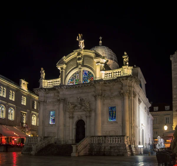 Kirche Bei Nacht Dubrovnik — Stockfoto