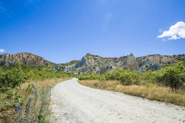 Yeni Zelanda Boş Çakıl Yolu — Stok fotoğraf