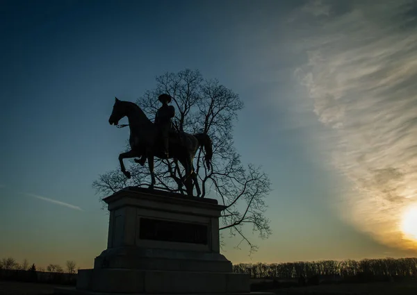 Silhouette Une Statue Guerre Civile — Photo