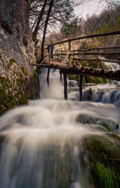 Hırvatistan Plitvice Ulusal Parkı Nda Şelaleler — Stok fotoğraf