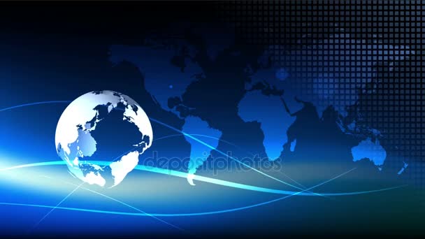 Blue Earth Technology Business Communications Background Loop Animation Globe Rotating Stock Video Footage By C Adigrosu