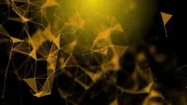 Şık arka mühendislik, teknoloji ve bilim hareket plan. Pleksus tarzı dinamik duvar kağıdı. Çokgenler, çizgiler ve noktalar organik hareket. Bilgisayar görüntüleri oluşturulur. Alan ayarları derinliği