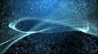 Zarif fantezi soyut teknoloji, bilim ve mühendislik ile mavi peçe sallayarak hareket arka plan salınan. Güzel organik hareket. Alan ayarları derinliği. 3D render.