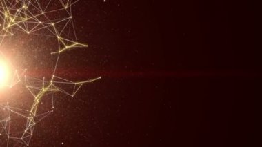 Soyut pleksus teknoloji, bilim ve mühendislik hareketli arka plan. 3D render