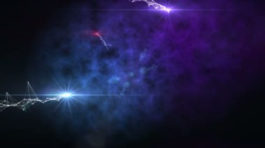 Pleksus fantastik organik halatlar titreşen tarafından oluşturulan 3B alanda ışıklar. İletişim, teknoloji ve mühendislik hareketli arka plan. 3D render