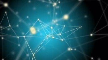 Şık arka mühendislik, teknoloji ve bilim hareket plan. Pleksus tarzı dinamik duvar kağıdı. Çokgenler, çizgiler ve noktalar organik hareket. Bilgisayar görüntüleri oluşturulur. Alan ayarları derinliği