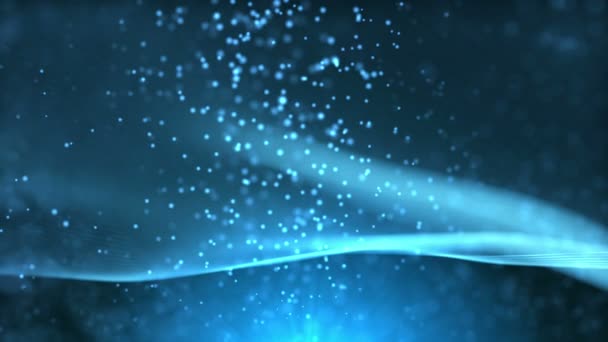典雅幻想抽象技术 科学和工程摆动运动背景与蓝色挥动的面纱 美丽的有机运动 字段设置的深度 — 图库视频影像
