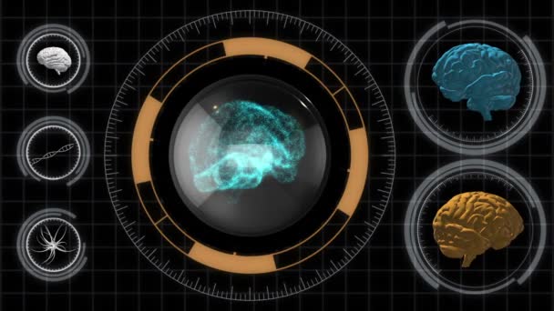 Lazo Inconsútil Cerebro Humano Formado Por Puntos Cerebro Las Neuronas — Vídeos de Stock