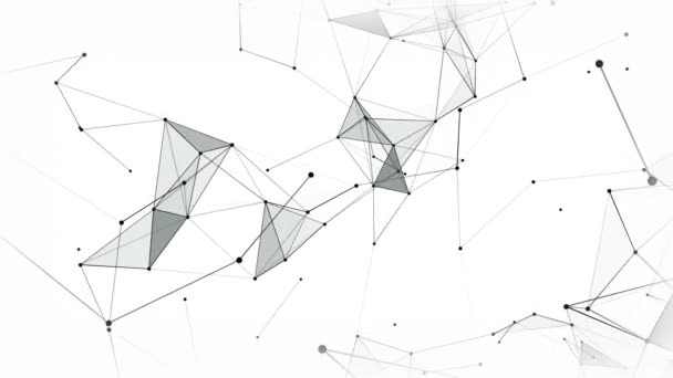 Stijlvolle Abstracte Engineering Techniek Wetenschap Beweging Achtergrond Plexus Stijl Dynamische — Stockvideo