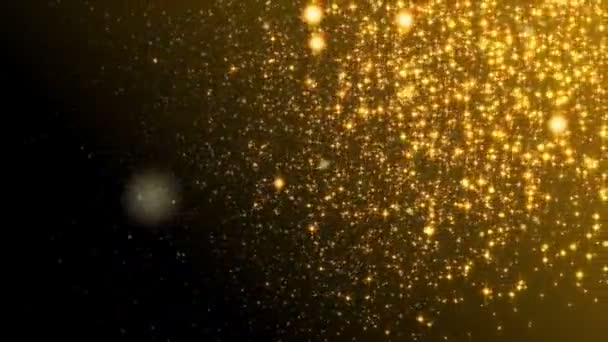 Abstract Bokeh Particles Golden Motion Background — Stock Video