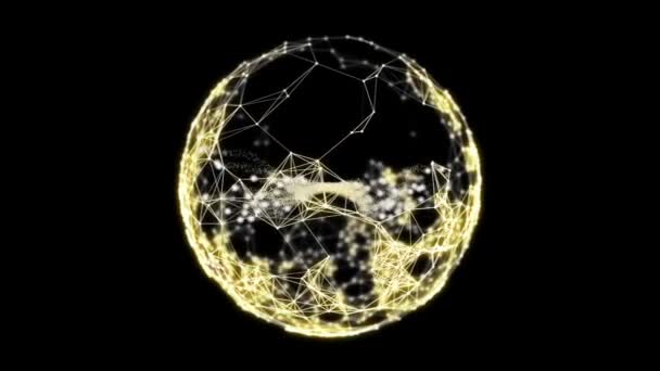 Abstract Sphere Connected Plexus Dots Lines Science Technology Background Depth — Stock Video