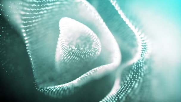 尘埃粒子漂浮在美丽的有机缓慢的运动与浅景深设置 宏观看 蓝色抽象科学 技术和工程学背景 — 图库视频影像