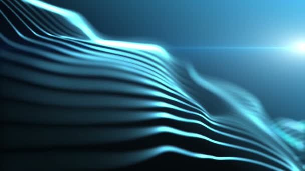 抽象背景与动画的波浪线在美丽的有机慢动作 宏观看 蓝色抽象科学 技术和工程学背景 — 图库视频影像
