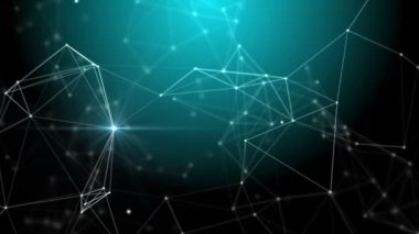 Şık arka mühendislik, teknoloji ve bilim hareket plan. Pleksus tarzı dinamik duvar kağıdı. Çokgenler, çizgiler ve noktalar organik hareket. Bilgisayar görüntüleri oluşturulur. Alan ayarları derinliği