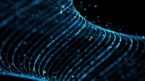 无缝循环 幻想蓝色纹理抽象形状和光粒子的有机运动 科学和工程学运动背景 字段设置的深度 — 图库视频影像