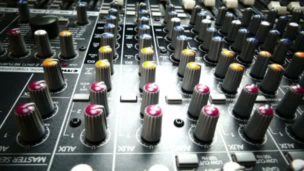 Faites Glisser Long Console Mixage Audio Boutons Boutons Mixage Audio — Video