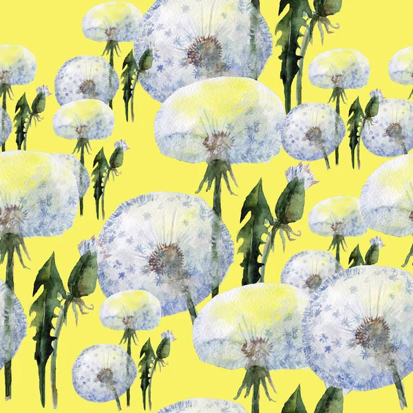 Seamless background with dandelions