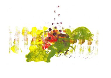 Akrilik el boyalı fırça darbeleri.