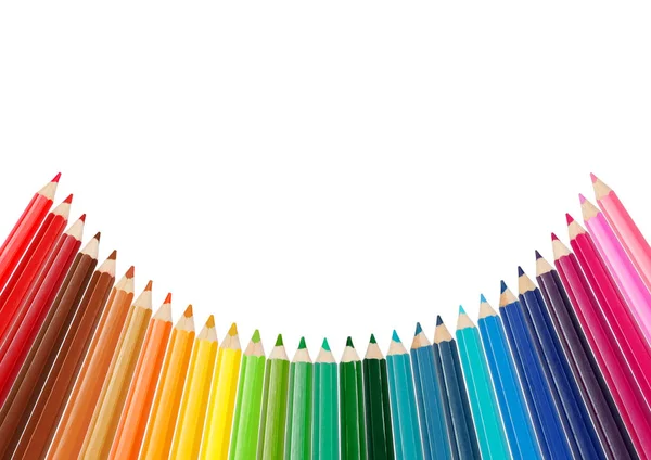 Цветная палитра из цветных карандашей — стоковое фото