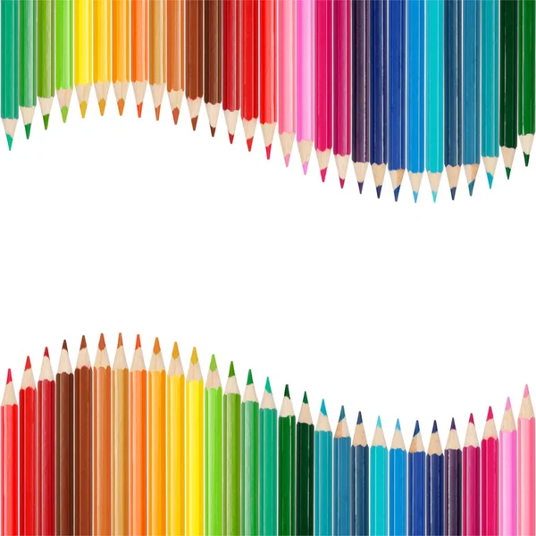 Красочная рамка из цветных карандашей — стоковое фото