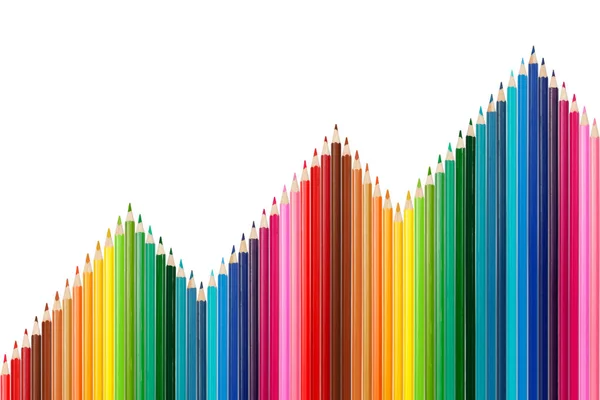 Цветная палитра из цветных карандашей — стоковое фото