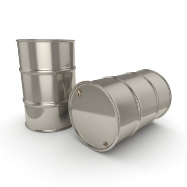 3D render birçok varil krom