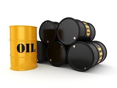 3D render siyah petrol varil