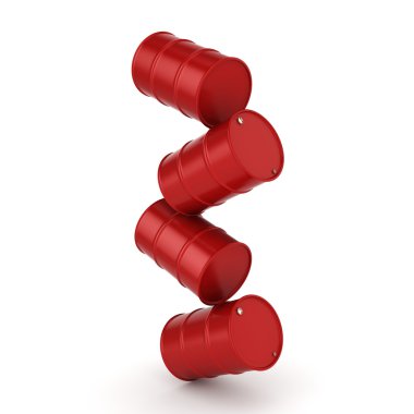 3D Render kırmızı varil