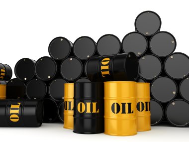 3D render siyah petrol varil