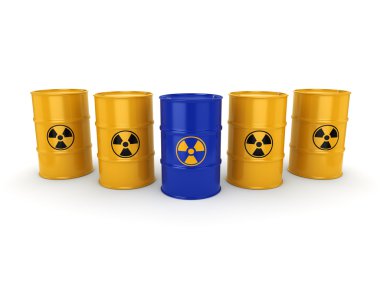 3D render radyoaktif varil