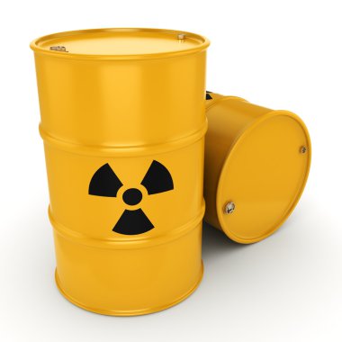 3D render radyoaktif varil