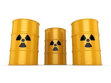 3D render radyoaktif varil