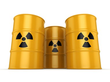 3D render radyoaktif varil