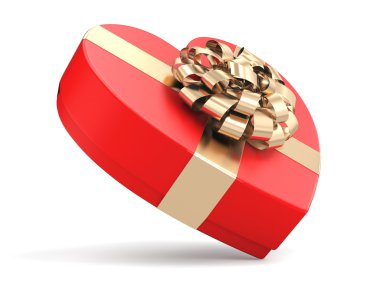 3D Render kırmızı kalp kutu