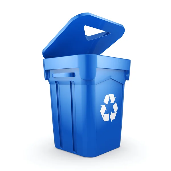 3D Rendering blaue Recycling-Tonne — Stockfoto