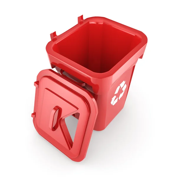 3 d レンダリング赤いごみ箱 — ストック写真
