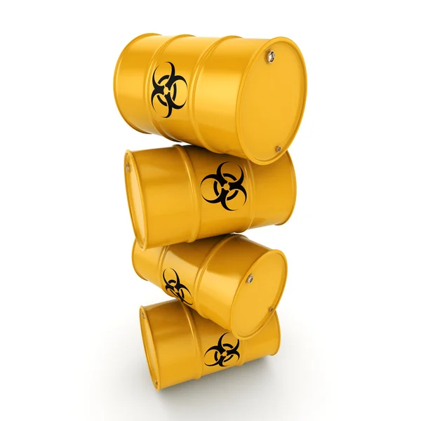 3D rendering biohazard barrels — Stock Photo, Image