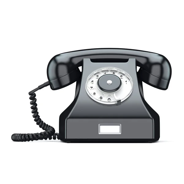 3 d レンダリングの昔の黒電話 — ストック写真