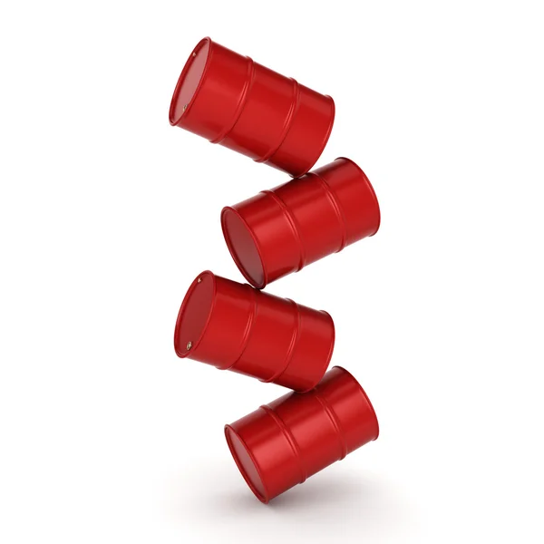 3D rendering red barrels — Stock Photo, Image