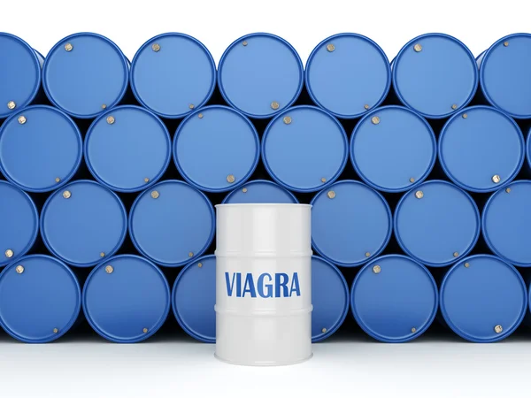 3D rendering Blue barrels Viagra